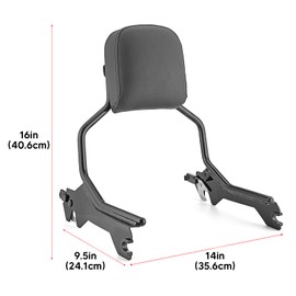 Wsays Passenger Backrest Standard Height Sissy Bar Compatible with Harley Softail Fat Boy FLFB FLFBS Breakout FXBR FXBRS 2018-2025, Black