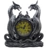 Mythical Dragon Duo Desk Clock in Metallic Look and Antique