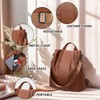 FuninCrea Women's Waterproof Daypack Women's Anti-Theft Backpack Handbags PU Leather