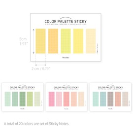 Monolike Color Palette Sticky Grid 500 C Set 4p - Self-Adhesive Memo Pad 30 Sheets