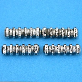 15g Bali Octagon Tube Bead Antique Silver Plated 23mm