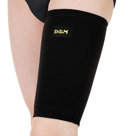 D&M Thigh Supporter, Medium Compression Supporter, For Thighs, Made in Japan, For Both Left and Right Use, Black, 1 Piece, L Size 922, Made in Japan, Fixed, Thermal, Stretchy, Sweat Absorbent, Quick