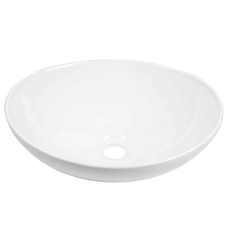 Oval Bathroom Vessel Sink Above Counter, QISHKA 16" x 13"