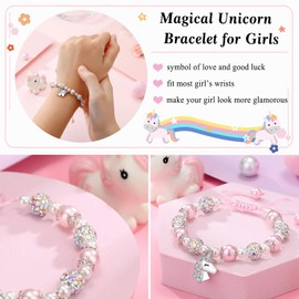 PINKDODO Granddaughter Gifts from Grandma, Granddaughter Bracelet Unicorn Bracelet Birthday Christmas Valentines Day Gifts for Girls Granddaughter Jewelry