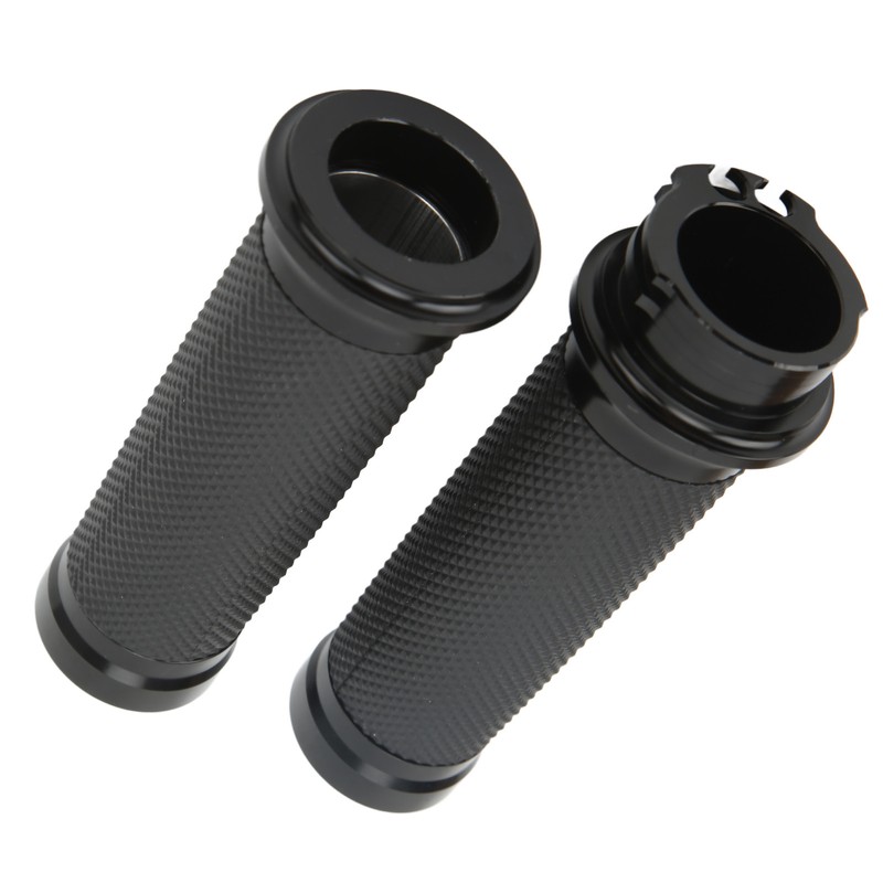 1 Pair 25mm Motocycle Handlebar Grips Black Comfortable Grasp Anodized