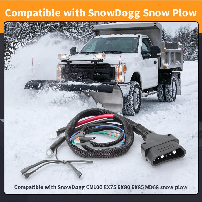 Erchon 16160400 Plow Side Control Harness Compatible with SnowDogg CM100