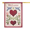 JIMOWANG Doves&Love Welcome Burlap Garden Flag Double Sided Outdoor Yard