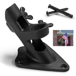 Flag Pole Holder, 316 Stainless Steel Heavy Duty Concrete Flag Pole Mount for House Outside, USA Wall Brick Flag Pole Bracket, 1 Inch，Black