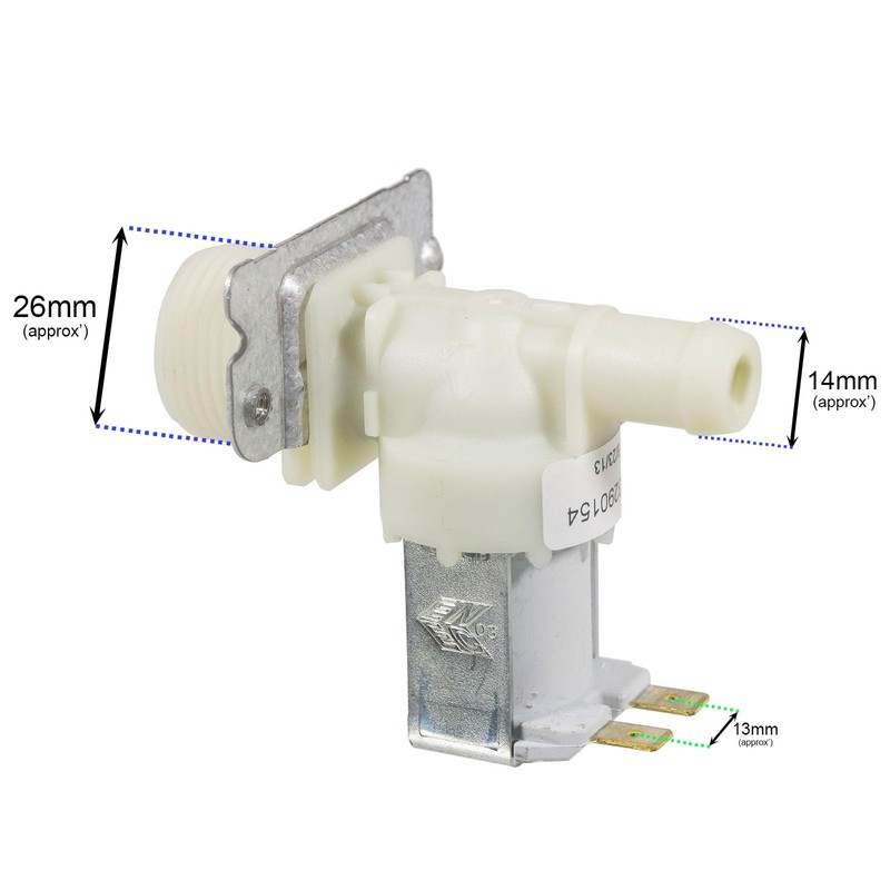 Spares2go Universal Dishwasher Solenoid Valve Electric Water Fill Single Inlet