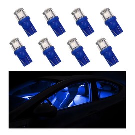 Wevdn 8 PCS LED Light Bulb for Car, T10 Wedge 5SMD 5050 Chips LED Replacement Bulb Kit, Automotive T10 LED Lamp Map Door License Plate Dashboard Courtesy Light, Car Accessories (Blue)