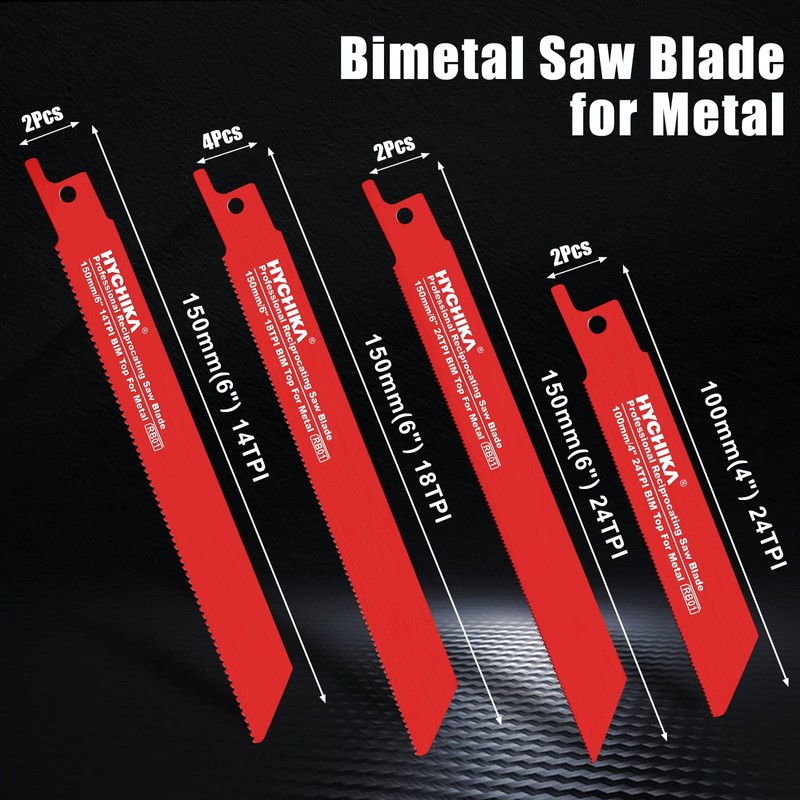 32 PCS Reciprocating Saw Blades, HYCHIKA Sabre Saw Blades, 10