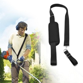 FLOWERUN Shoulder Strap for Grass Trimmer, Adjustable Carry Strap with Shoulder Pad, Universal Strap for Brush Cutter, Brush Cutter, Garden Tools, Length 62-112 cm (Black)