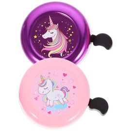 Yardwe 2PCS Unicorn Bike Bell Pink Purple Bicycle Bell for Girls Bike Horn Cute Bike Ring Bell Clear Sound Bike Accessories for Adults Girls Boys