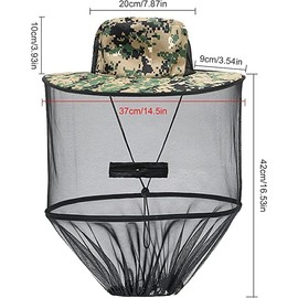 Drasry Mosquito Head Net Hat Fishing Hat Sun Hat Hunting Fisherman Hat with Mesh Hiking Gardening Hat Green