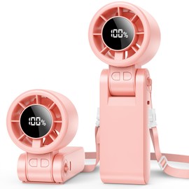 3-in-1 Portable Handheld Turbo Fan, High-Speed 15000 RPM, 15H Cooling, Personal Rechargeable Hand Fan, 100 Speeds, Digital Display, Foldable Hanging Neck & Desktop Fan for Travel, Outdoor, Makeup