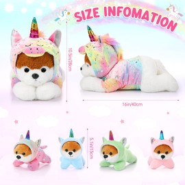 5 Pieces Dog Stuffed Animal Puppy Stuffed Animal 1 Big Mommy Dog with 4 Mini Baby Cute Soft Plush Dog Stuffed Dog with Puppies for Birthday Children's Party (Unicorn Puppies)