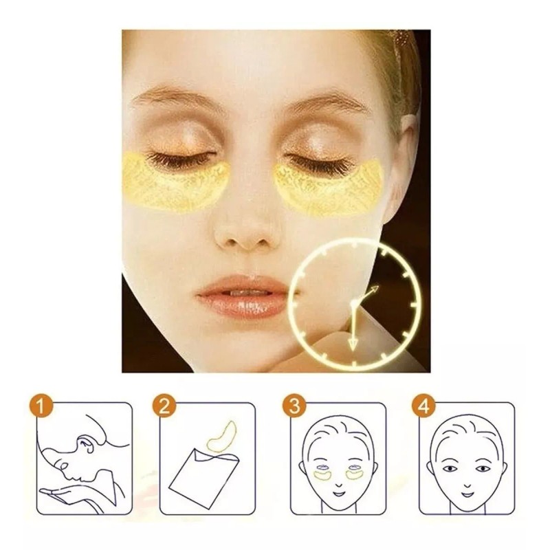 Molin 12 Parches Para Ojos Colágeno Hidrogel 24k Elimina Ojeras