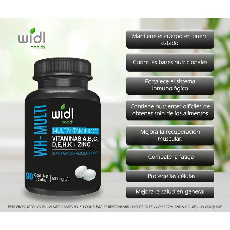 Vitaminas Para Hombremujer Multivitamnico 90 Tabletas Widl Sin Sabor -