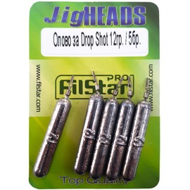 PRO FILSTAR Drop Shot Lead Set 5 Pieces 12 g - Dropshot Lead - Fishing Weights Set with Swivels - Fishing Weights - Jig Heads - Fishing Lead - Fishing Set - Fishing Weights - Bullet Lead - Fishing