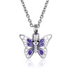 NanMuc Purple Butterfly Urn Necklace for Ashes Insect Cremation Keepsake