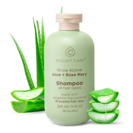 Shampoo Anticaída y Fortalecedor – Cabello Más Fuerte y con Menos Caída – Orgánico Sin Sulfatos con Romero y Sábila – Hidratación y Crecimiento – 325 