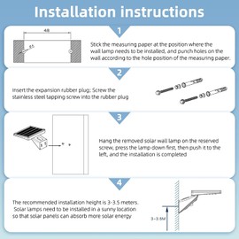 UCGG Solar Wall Light Outdoor, 64 LED 650Lm, Type 2 Optical Lens, IP65 Waterproof, Dual Color Temperature 3-Mode Lighting Wall Light with Remote Control, PIR Motion Sensor and USB Charging