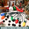 Threlaco 50 Pcs Christmas Light Socket Safety Cap Plugs for