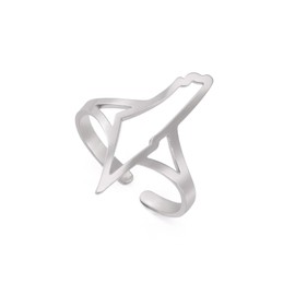 Dreamtimes Israel Palestine Map Finger Rings for Women Men Stainless Steel Adjustable Open Rings Country Geography Jewellery Gift, Stainless Steel, Not applicable.