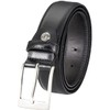 LINDENMANN Men's Suit Leather Belt 35 mm Cowhide Black, black