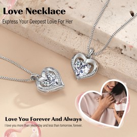 Sistble Gifts for Girlfriend, Heart Necklace Girlfriend Birthday from Boyfriend I Love You Gifts for Her Birthday Anniversary Christmas Gift Stocking Stuffers Romantic Jewelry