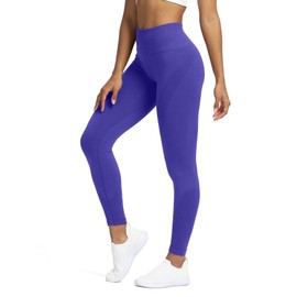 Aoxjox Seamless Legging for Women Carbon Tummy Control Workout Gym Sport Active Yoga Fitness Pants (Indigo, Large)