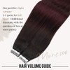 Moresoo Burgundy Balayage Hair Extensions Tape in Human Hair Extensions