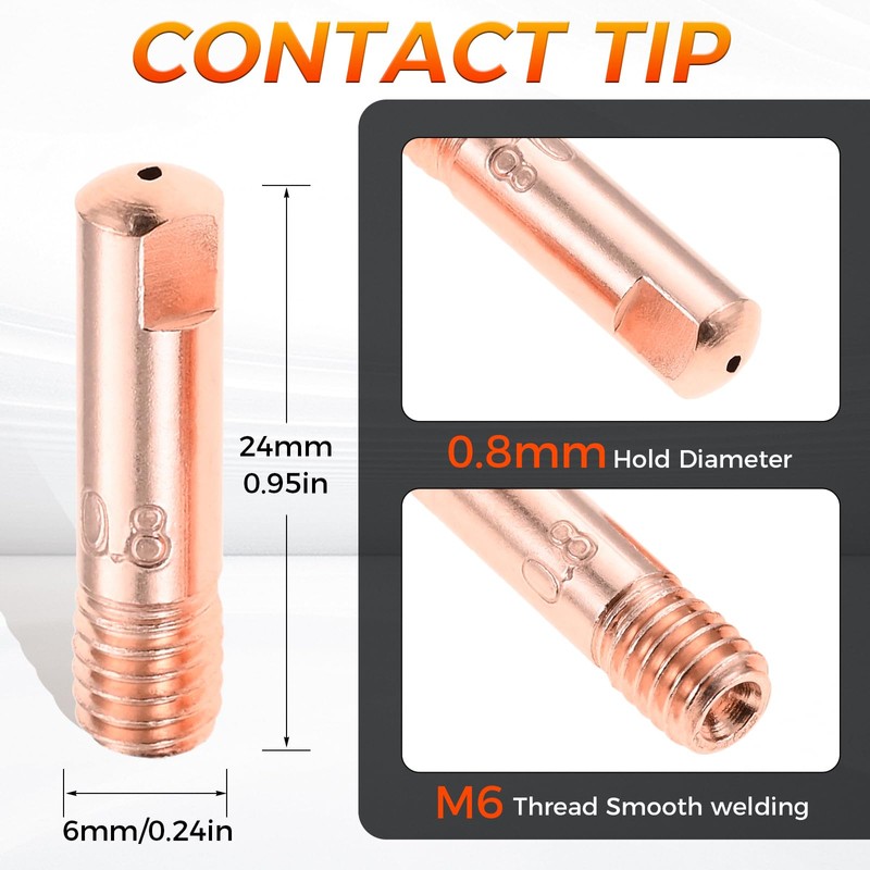 24PCS MIG Welding Gun Kit .030" Tip-Nozzle-Diffuser Replacement for MB15