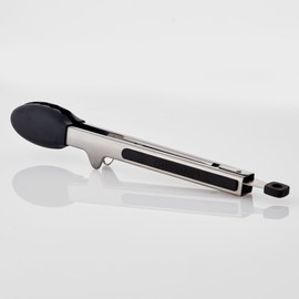 Farberware Professional Stainless Steel and Heat Resistant Nylon Locking Kitchen Tongs with Silicone Tips, 12-Inch, No Color