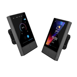 SONOFF Interruptor inteligente, control de casa de 2 interruptores, interruptor de pared de escena inteligente WiFi con visualización táctil, función de temperatura inteligente, control de luces