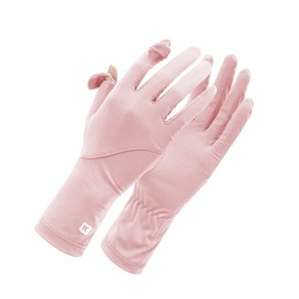 Driving Gloves Women Sun UV Protection，Breathable Non Slip Full Finger Cycling Gloves for Outdoor Fishing Hiking Golfing Riding (Pink), ST001