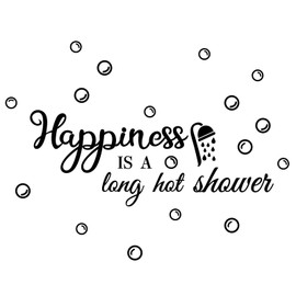 PLIGREAT Bathroom Quotes Wall Stickers, Removable Vinyl Wall Decals Black Art Letters Bubbles Wall Stickers for Shower Room Hotel Washroom Bath Center Wall Decoration Indoor Wall Art Decor