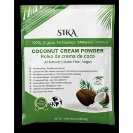 SIKA Coconut Cream Milk Powder Vegan 100% Malaysia Organic, Pack of 6 (300g)