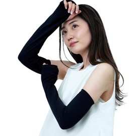 RELAXEE, Women's Arm Cover, UV Protection, Cooling Sensation, UPF50+, Long Length, Anti-Slip Rubber, Sunscreen Protection, UV Protection, Arm Cover, Summer Arm Cover, gray, S