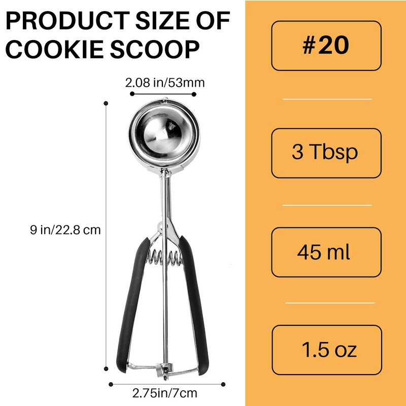 JUNADAEL J Large Cookie Scoop, 3 Tablespoon Cookie Scoop for
