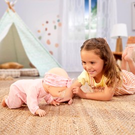 Baby Born Learn to Walk Baby Doll Annabell - Blue Eyes: Realistic Features for Kids Ages 3+, Walks, Crawls, Sits & Kicks, Eyes Open & Close, Multiple Sound Effects