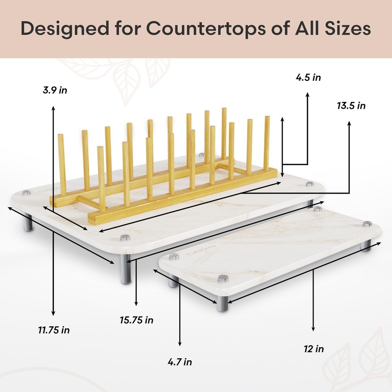 CanaNova 2Tiers Small Large Stone Drying Mat for Kitchen Counter
