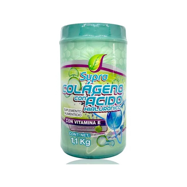 Colágeno Con Ácido Hialurónico Sabor Manzana 1.1 Kg Supra