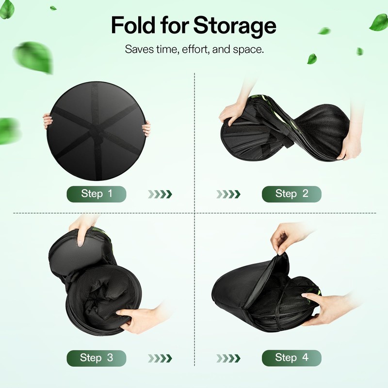 VIVOSUN 6-Layer Mesh Drying Rack Hanging Design with Green Zippers