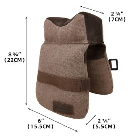 Shooting Rest Bag, Shooting Sand Bags Front & Rear Gun Range Bag Rest Support Holder for Shooting, Hunting (Coffee)