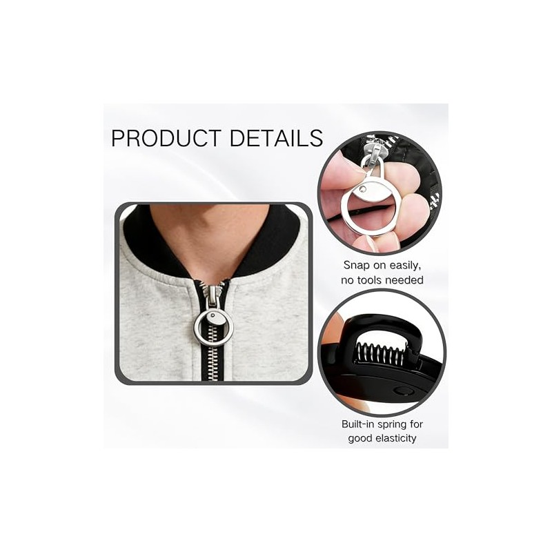 16 Pcs Zipper Pulls, Circle Zip Pull Replacement for Luggage