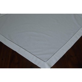 Tablecloth 85 x 85 cm White Cotton Hemstitch with Mitred Corners (85 x 85 cm)