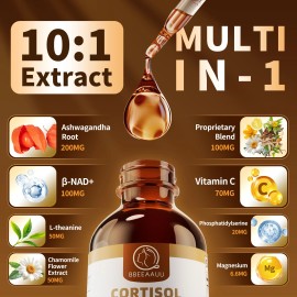 21-in-1 Cortisol Manager Reducer Liquid Drops, Support Night, Focus & Energy