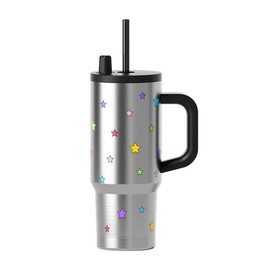 [Sidagar] 24oz Insulated Water Bottle – Cute Stainless Steel Tumbler with Lid & Straw | Keeps Drinks Hot/Cold 12H | Portable, Reusable, Dishwasher Safe | Ideal for Iced Coffee, Travel, Outdoor Fun, Summer Use dealsforyoudays:_SG-silver