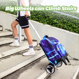 Backpack Trolley Wheeled Cart with Edge Guard Base Noiseless Big Wheels Aluminium Alloy Folding Hand Truck with Luggage Strap for Universal Backpacks Luggage cart for Teenagers,Adults,School,Travel